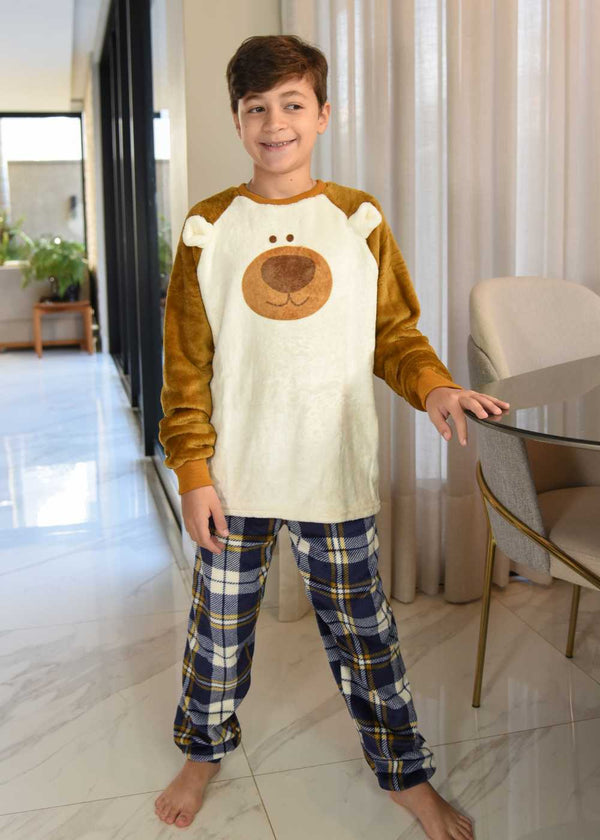 Pijama Menino Inverno Fleece Masculino Infantil