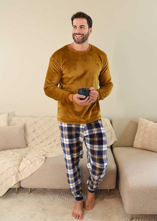 Pijama Masculino Inverno Adulto Fleece Plush Soft Quentinho New