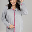 Pijama Feminino Adulto Moletom Manga Longa Meia Estação