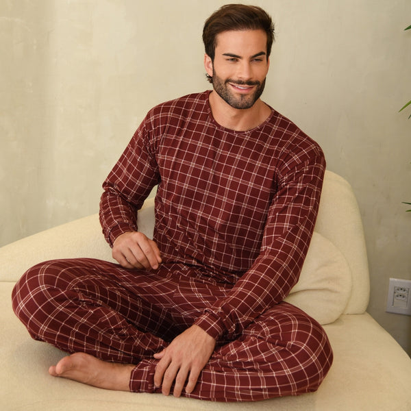 Pijama Masculino Suede Inverno Adulto Longo