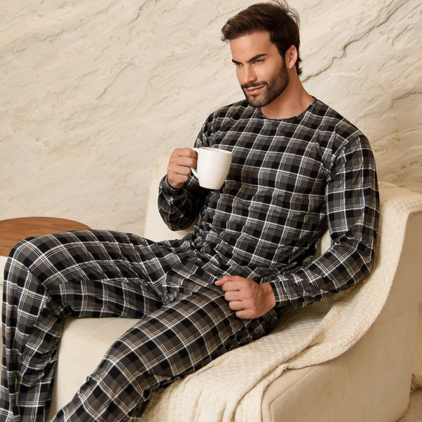 Pijama Masculino Suede Inverno Adulto Longo