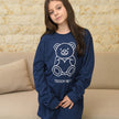 Pijama Feminino Infantil Longo em Suede Meninas Meia estação inverno