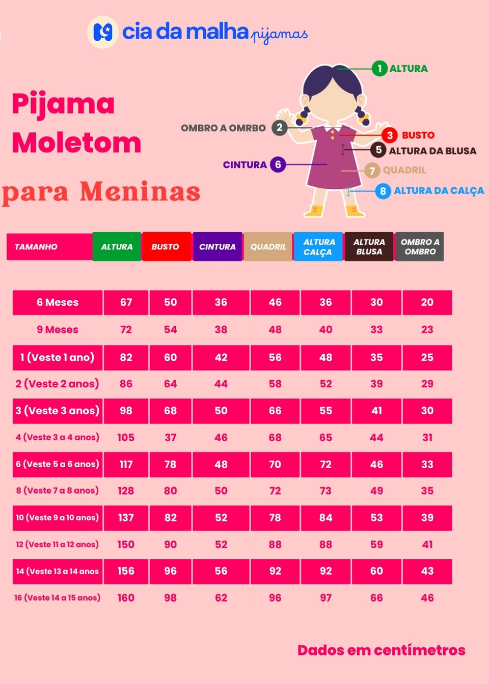 Pijama Infantil Meninas Moletinho Inverno
