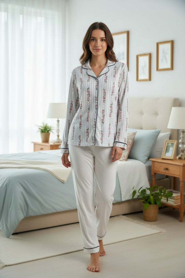Pijama Feminino Moletinho Adulto Inverno Meia Estação