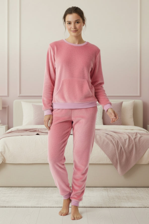 Pijama feminino Adulto Fleece Inverno Plus Size Soft Plush Longo