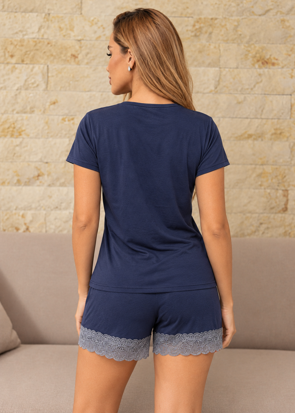Pijama Feminino Adulto Verão Poliamida 88% Poliéster 12% Elastano