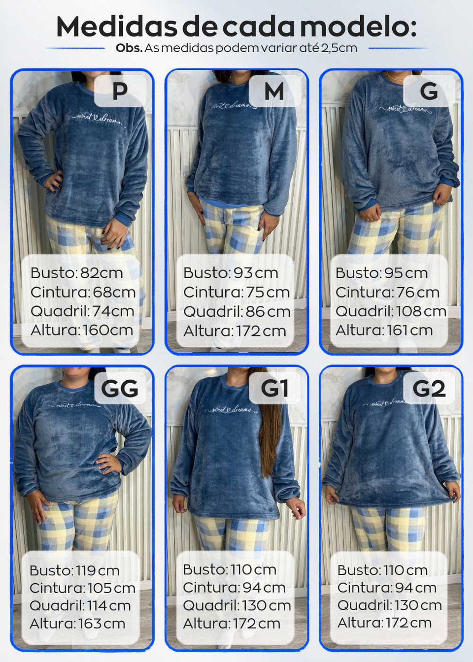Pijama feminino Adulto Fleece Inverno Plus Size Soft Plush Longo